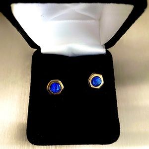 14 karat gold plated Sapphire Earrings